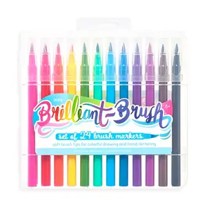 OOLY Brilliant Brush otu marķieri Kolorowe Baloniki — 12 krāsas, suka gals, bez skābes, no 6 gadiem