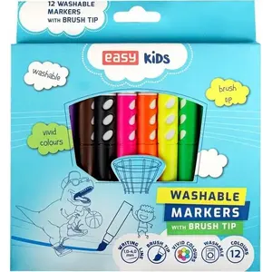 Washable markers Easy-Stationery Pisaki spieralne 12 colors, water-based ink, fine tip
