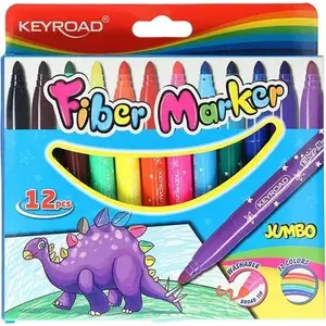 Marķieru komplekts Keyroad FLAMASTRY JUMBO — Keyroad 12 krāsas, jumbo uzgalis