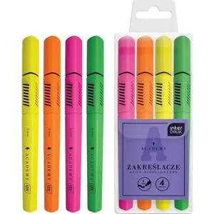 Highlighter set INTERDRUK Academy — neon, 4 colors