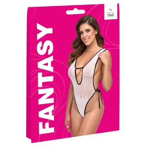 Боди Fantasy by Cottelli Body Fantasy white S-L — омбре с эффектом кружева, высокий вырез, эластичное (94% полиамид, 6% спандекс)