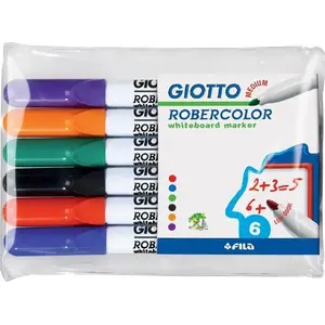 Žmēķējamie (sauso dzēšamie) marķieri Giotto, 6 krāsas, modelis 342040