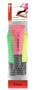 Marķieru komplekts Corex STABILO NEON 3 gab. — kaltveida uzgalis, daudzkrāsains, garums 50 mm