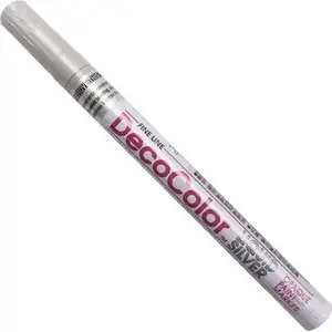 Marker Vrige Marvy decocolor fine line — silver metallic fine-tip marker for detail work