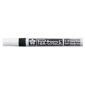 BRUYNZEEL SAKURA Pen-touch Regular melnas krāsas marķieris, balts korpuss, 1 mm, 1 gab.