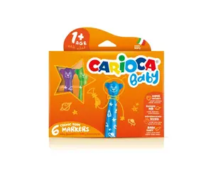 Marķieris kw trade Carioca Teddy 1+ Extra Bold ar apaļu galu, daudzkrāsains, 6 gab.
