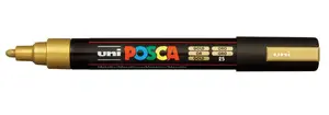 Marker POSCA PC-5M Gold — medium tip paint marker, gold ink, single pack, Japan