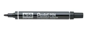 Перманентный маркер No name Pentel N 50, пулевидный наконечник, черный, упаковка 12 шт.