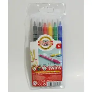 Divpusēju marķieru komplekts KOH-I-NOOR 6 krāsas WIKR-057597