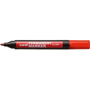 Pastāvīgais marķieris uni mitsubishi pencil NO-320CZER, sarkans, smalks knābis