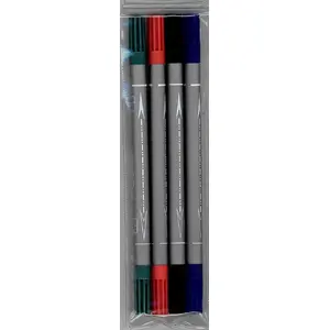 Divpusējas marķieru pildspalvas Cresco, 4 krāsas, modelis 248163