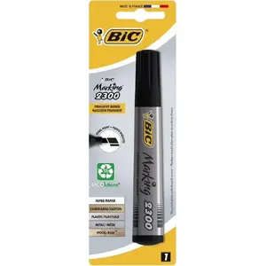 Pastāvīgais marķieris BIC 2300 melns, slīpais uzgalis, blisteris 1 gab.