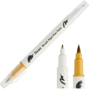 Otasiļas marķieris PENTEL Pisak Brush divpusējs Zelts okera SESW30C-T123