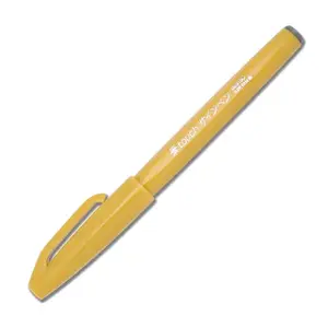 Kaligrāfijas pildspalva PENTEL SES15C-G, dzeltenas ūdens bāzes tintes, 1 gab.