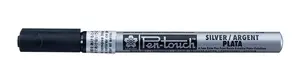 Маркер BRUYNZEEL SAKURA Pen-touch Metallic Silver, наконечник 1,8–2,5 мм, серебристая краска, 1 шт
