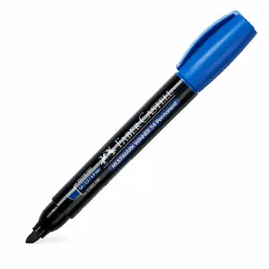 Pastāvīgais marķieris Faber-Castell 157951, ieliektu galu, zils tinte, melns korpuss, 1 gab.