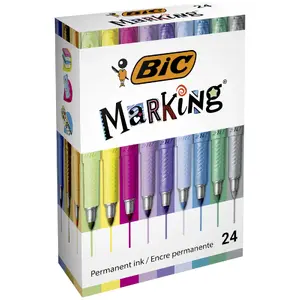 BIC pastāvīgo marķieru komplekts 426290 — 24 gab., lodveida galu 1.8 mm, dažādu intensīvu/pasteliski/metālisku krāsu