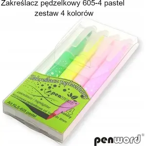 Marķieris ar ota galiņu Polsirhurt 605-4 Pastel — 4 krāsas (komplekts)
