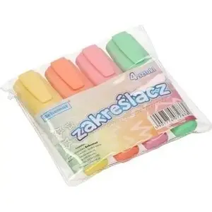 Marķieri SCHEMAT Zakreślacze pastelowe 4 krāsas — pasteļtoņu tinte, komplekts 4