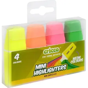 Augstluminātāji Cresco Zakreślacze mini neon 4 krāsas — kabatas izmēra mini marķieri