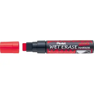 Kriketa marķieris PENTEL Jumbo SMW56 sarkans — platais gals, ūdensbāzēts tinti