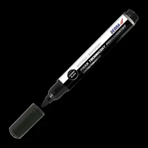 Марķieris permanents Dedra M89Z36 melns, apaļa uzgali 1.5 mm, komplekts 12 gab. trubā