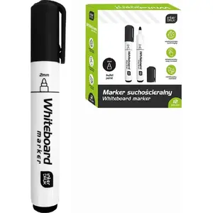 Dry-erase marker INTERDRUK black set of 12, chisel tip, low-odor