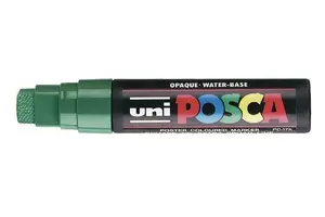 Marķieris POSCA uni PC-17K ar šķautnveida galu, zaļš, 1 gab.