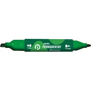Pastāvīgais marķieris Tetis WIKR-010569 zaļš, 2 slīpi gali