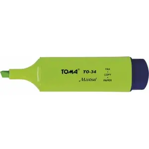 Highlighter Toma Mistral TO-34 green — fluorescent marker, chisel tip