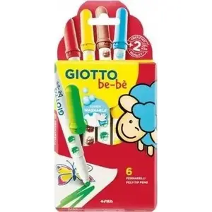 Маркер-ручки giotto Giotto Super набор 6 цветов Bebe — смываемые маркеры для детей