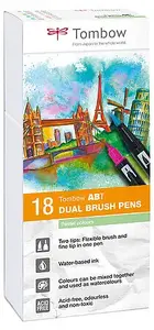 Brush pen set TOMBOW ABT Dual Brush Pen Set — 18 colours, dual tips (brush + bullet)