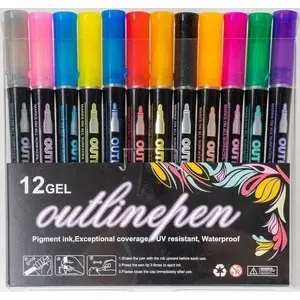 Marķieru komplekts FANDY Marker outline Shine — 12 krāsas