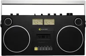 Pārnēsājams skaļrunis WeAreRewind GB-001 Curtis — 1 atskaņotājs, 104 W RMS, 40–20000 Hz, Bluetooth + 3,5 mm, Li‑Ion, 15 h, melns