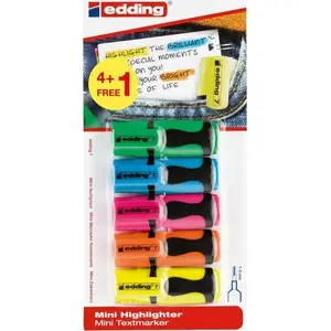 Augstluminētājs Edding e-7, 1–3 mm, komplekts 5 gab. dažādas krāsas