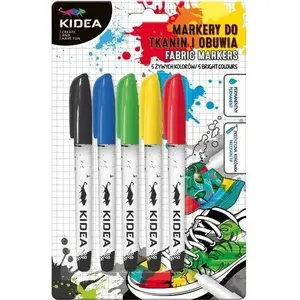 Marķieri apaviem un audumiem Derform KIDEA 5 krāsas (komplekts, 5 gab.)