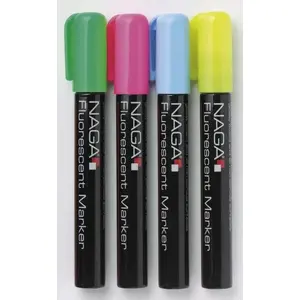Marķieris NAGA fluorescējošs 10 mm, komplekts 4 sajauktas krāsas (22010)