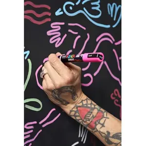 Марķeru komplekts POSCA PC-5M Brush 16 gab. jauktas krāsas — apgriežama otu uzgaļa