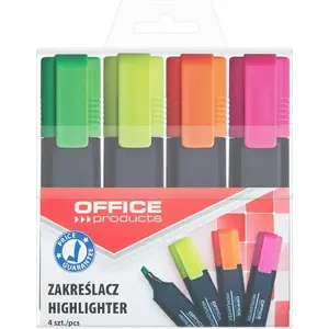 Augšsvītras Office Products 4 krāsas — fluorescējošo marķieru komplekts, modelis 17055214-99