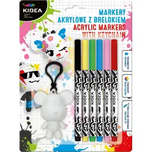Acrylic Marker Set Derform MARKER AKRYL 6 colors with keychain pendant