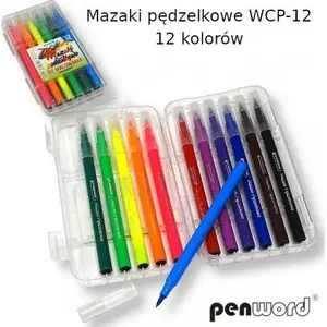 Otītu flomāsteri Polsirhurt WCP-12, 12 krāsas, elastīgi otiņu gali