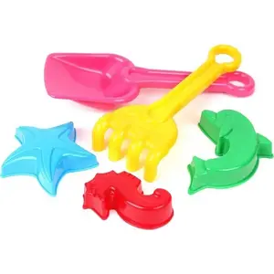 Toy shovel and rake set with 3 molds Technok (children's beach/garden tools)
