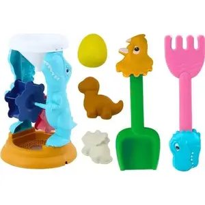 LEANToys children's sand play set — mill, shovel, rake, molds, dinosaur shapes (model 18532)