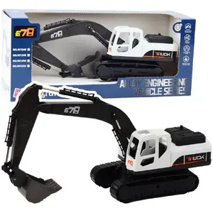 LEANToys Crawler Excavator Metal Model with Movable Bucket and 360-Degree Rotation