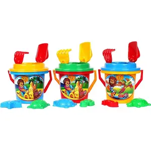 Sand play set Technok TEH1189 – sieve, molds, rake and shovel (single piece)