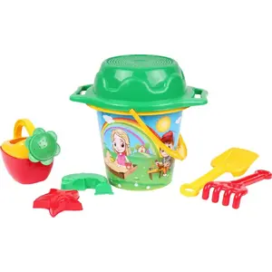 Sand play set Technok TEH1455 — large bucket with sand toys