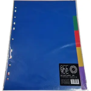 TEKA A4 polypropylene indexed dividers with printed numbers 1-5, set of 5