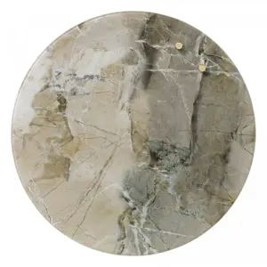 Glass Magnetic Board NAGA round 35 cm beige marble — wall-mounted circular glass notice board