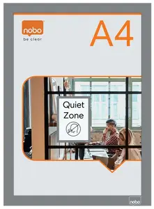 Magnetic Poster Frame NOBO A4 Self-adhesive Silver — 235×325×5 mm, 2 pcs