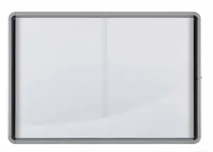Notice Board NOBO Premium Plus Magnetic Lockable Sliding Door 18×A4, White, Aluminium Frame, 1412×1000×54 mm